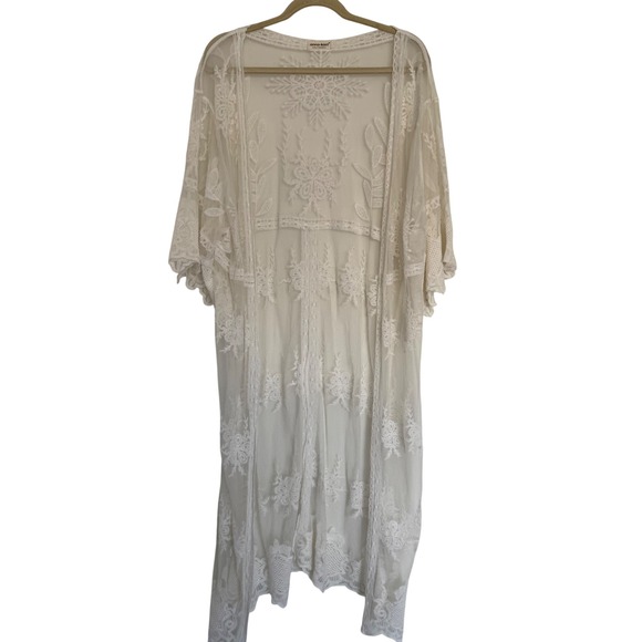 Anna-Kaci Other - NWOT Anna-Kaci California‎ White Lace Sheer Long Kimono Whimsifairy Cottagecore